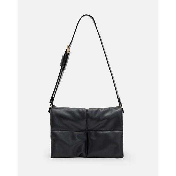 Allsaints Australia Womens Vittoria Leather Shoulder Bag Black AU02-129